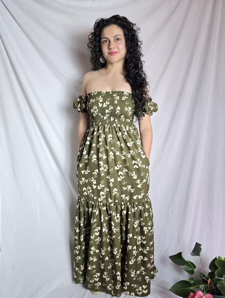 Vestido ELSA - Corazones (Verde Oliva)