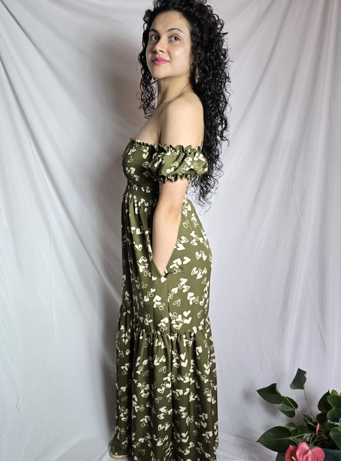 Vestido ELSA - Corazones (Verde Oliva) - Image 2