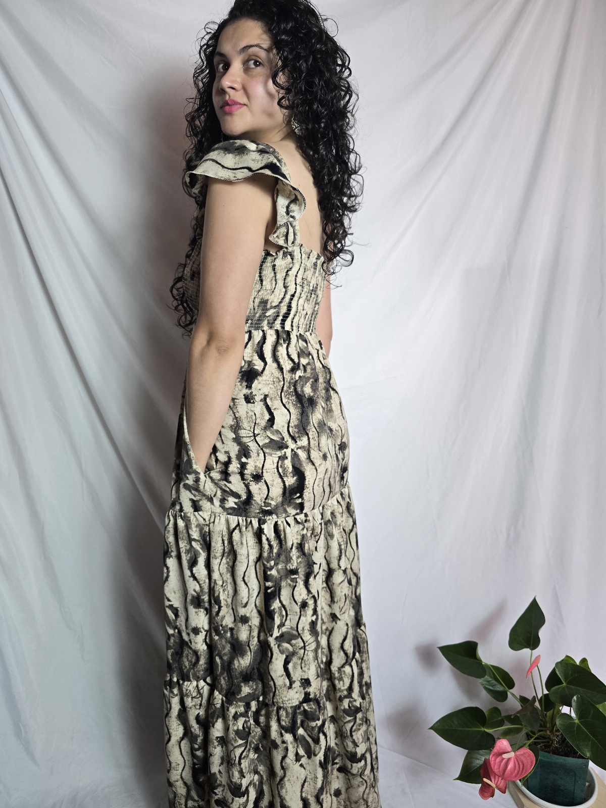 Vestido NINA - Trazos (Beige) - Image 3