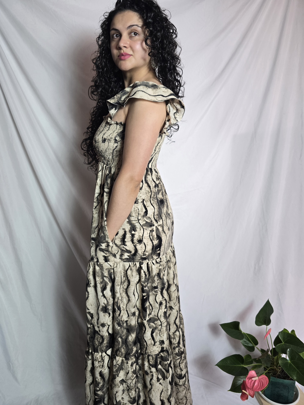 Vestido NINA - Trazos (Beige) - Image 2