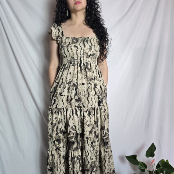 Vestido NINA - Trazos (Beige)