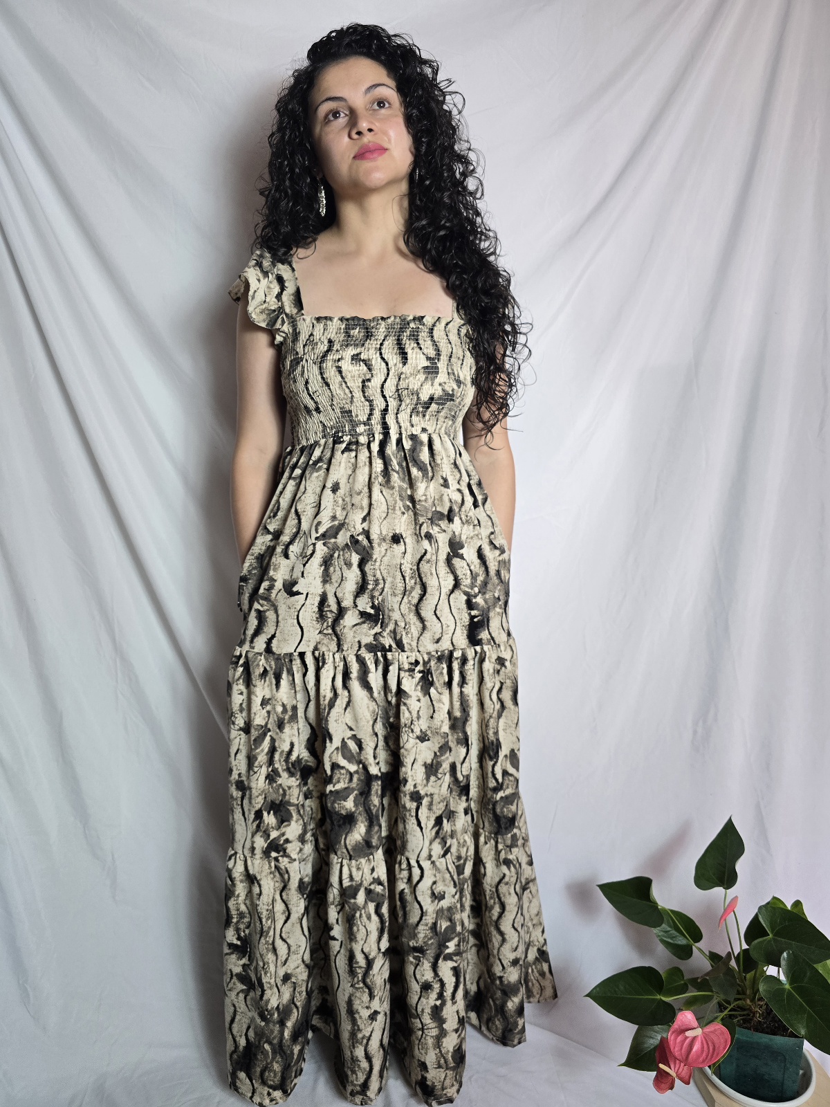 Vestido NINA - Trazos (Beige)