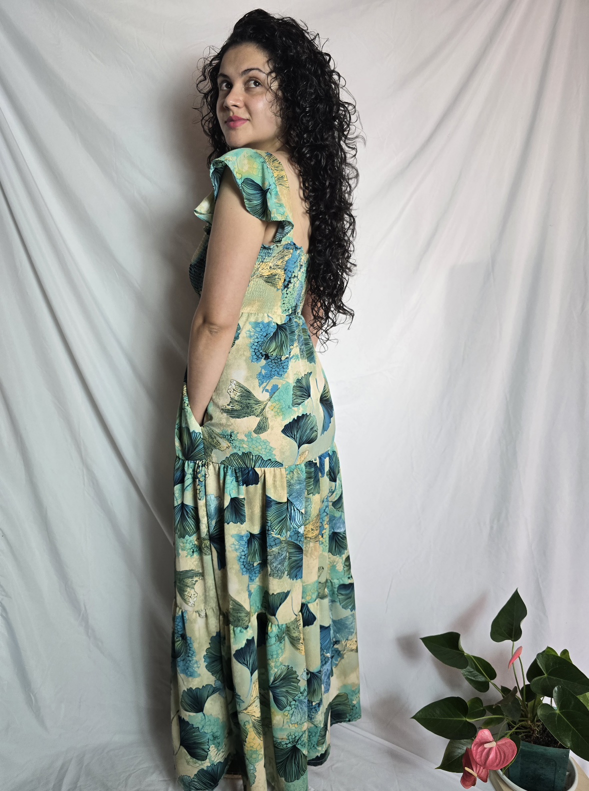 Vestido NINA - Natural (Turquesa) - Image 3