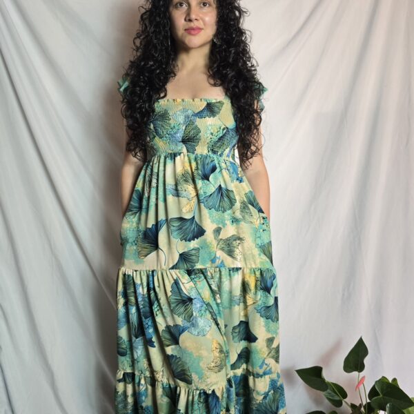 Vestido NINA - Natural (Turquesa)