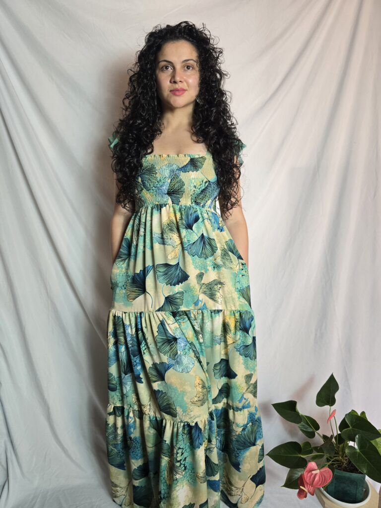 Vestido NINA - Natural (Turquesa)