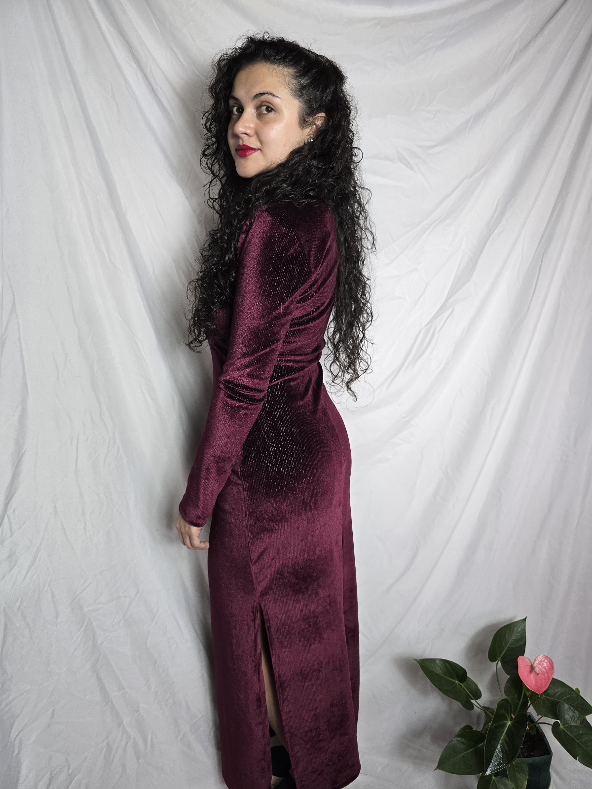 Vestido ERIKA - Vinotinto - Image 3