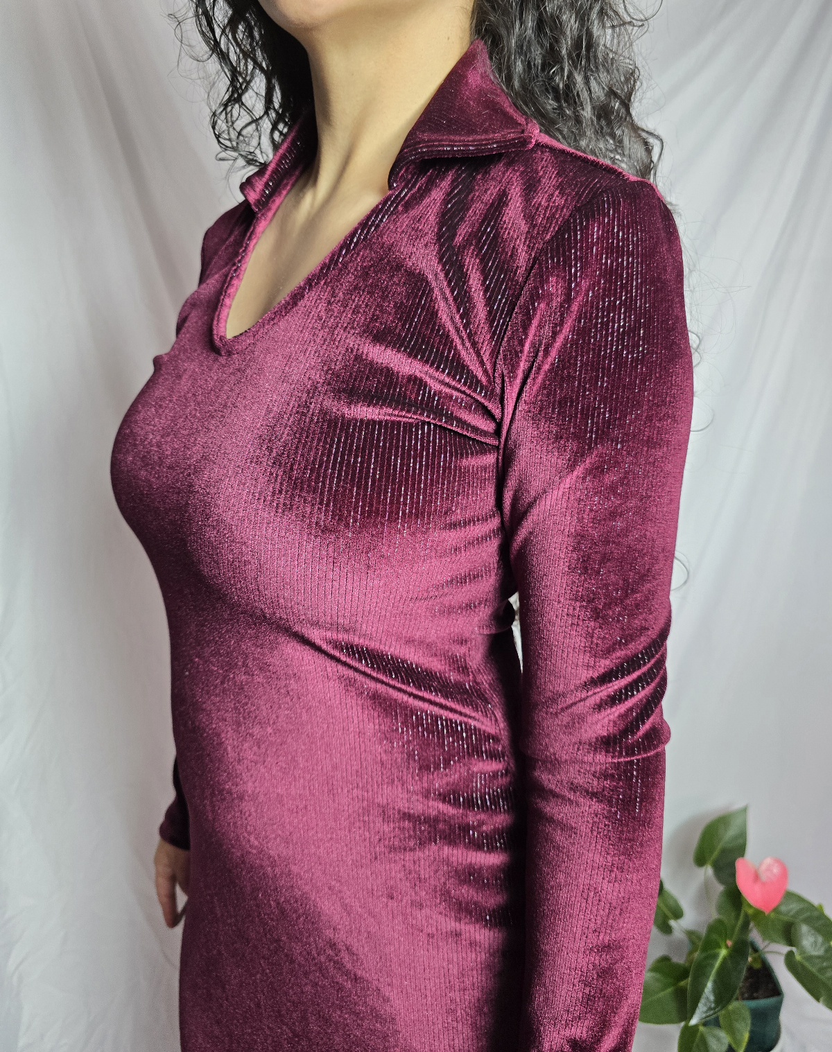 Vestido ERIKA - Vinotinto - Image 4