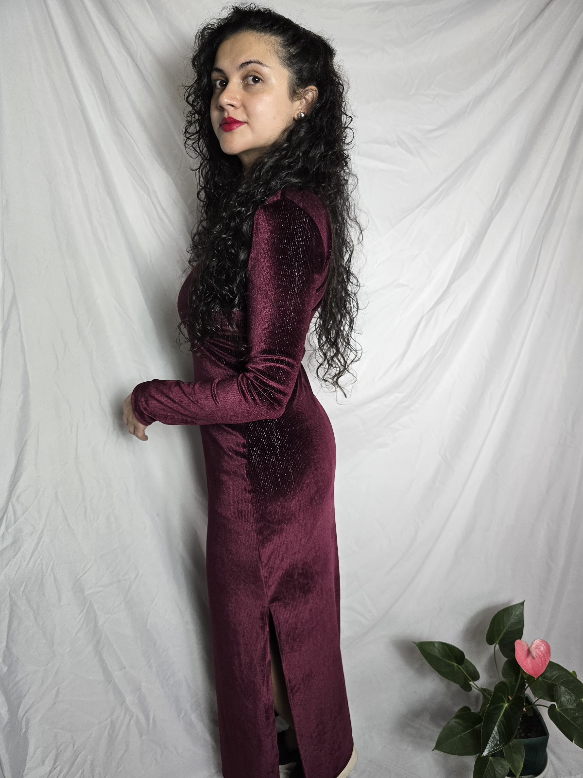 Vestido ERIKA - Vinotinto - Image 2