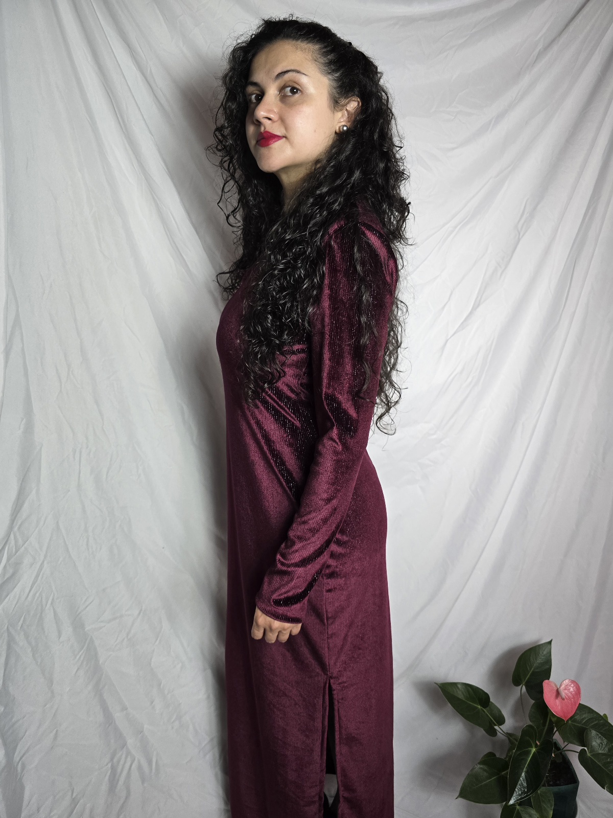 Vestido ERIKA - Vinotinto - Image 5